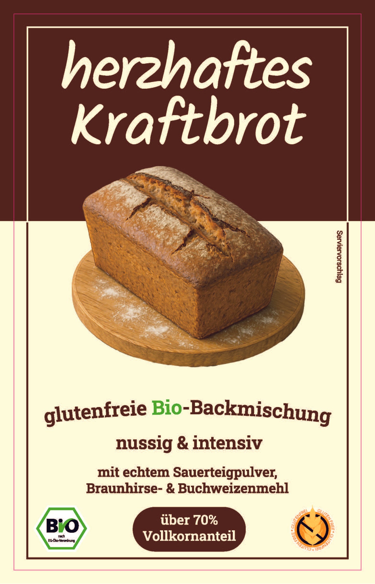 Herzhaftes Kraftbrot - Bio-Backmischung – glutenfrei, vegan & bio