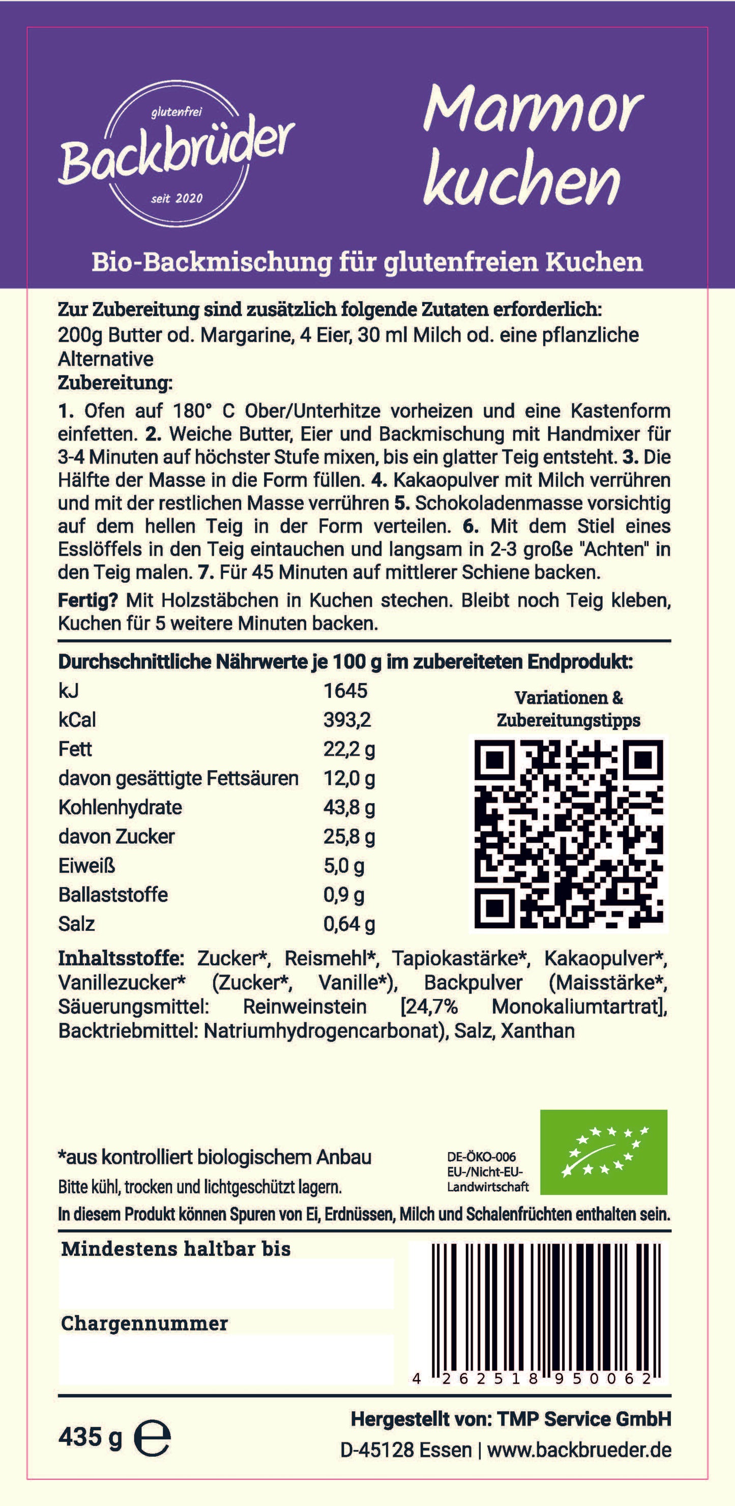 Marmorkuchen - Backmischung